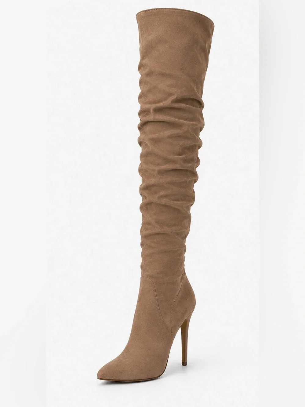Story-101 Taupe Suede Over-the-Knee Platform Boots Size 6